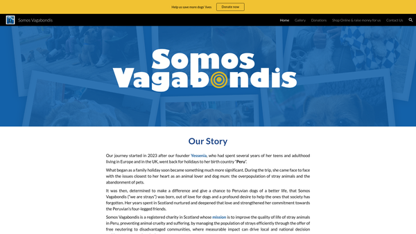 Screenshot of the Somos Vagabondis website