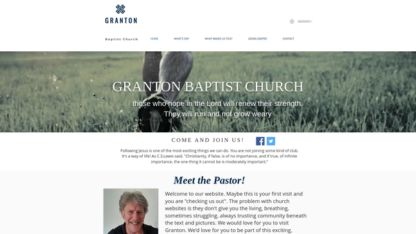Screenshot of the Granton Baptist Church SCIO website