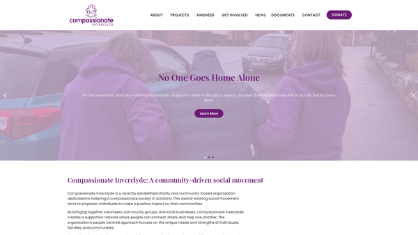 Screenshot of the Compassionate Inverclyde website