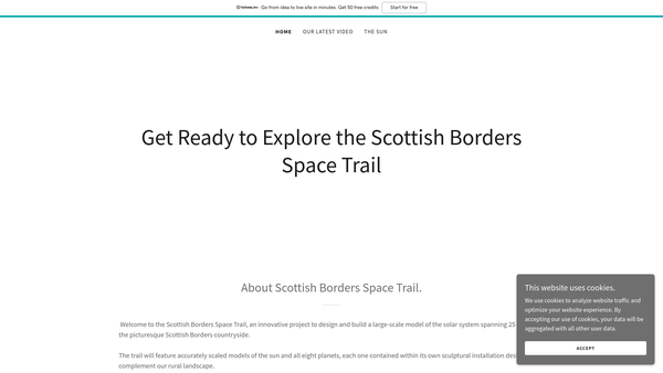 Screenshot of the Scottish Borders Space Trail website