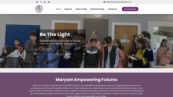 Screenshot of the Maryam Empowering Futures website