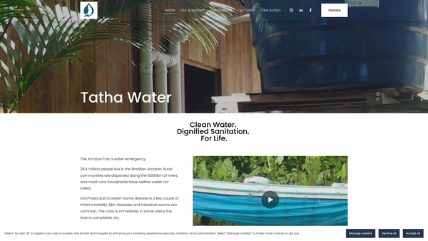 Screenshot of the Tatha Water [SCIO] website