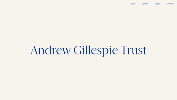 Screenshot of the Andrew Gillespie Trust SCIO website
