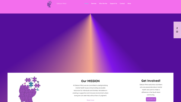 Screenshot of the Sakoon Mind website