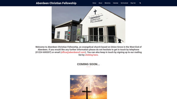 Screenshot of the Aberdeen Christian Fellowship SCIO website