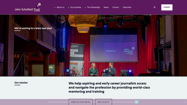 Screenshot of the John Schofield Trust website