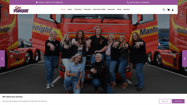 Screenshot of the Girl Torque Team Ltd website