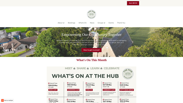 Screenshot of the Barthol Chapel Community Hub website