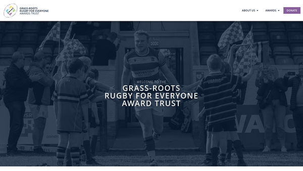 Screenshot of the Grass-roots Rugby for Everyone Awards Trust (SCIO) website