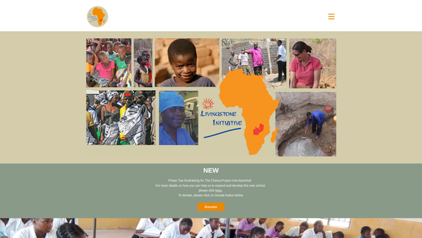 Screenshot of the The Livingstone Initiative website