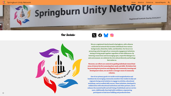 Screenshot of the Springburn Unity Network website
