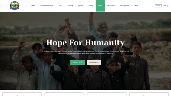 Screenshot of the Ahmed Welfare Foundation website