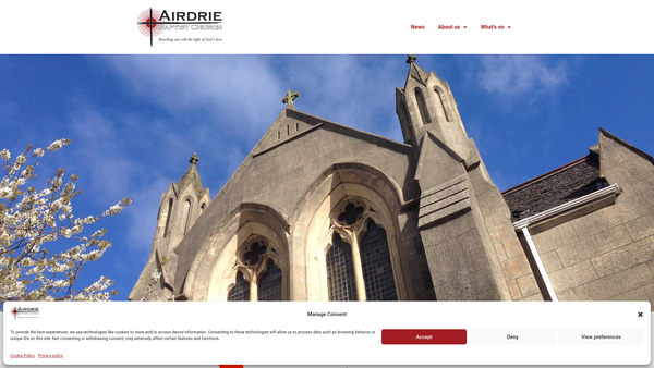 Screenshot of the Airdrie Baptist Church SCIO website