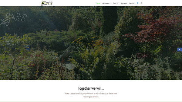 Screenshot of the Blooming Gardeners SCIO website