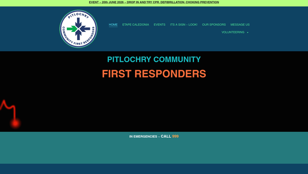 Screenshot of the Pitlochry Community First Responders website