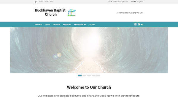 Screenshot of the Buckhaven Baptist Church SCIO website