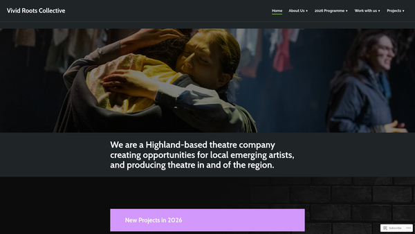 Screenshot of the Vivid Roots Collective Ltd website