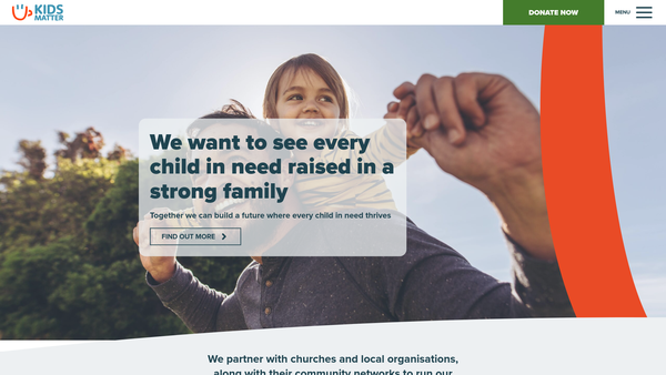 Screenshot of the Kids Matter website