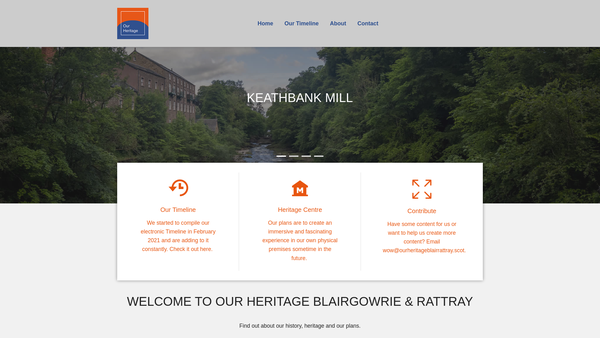 Screenshot of the Our Heritage Blairgowrie & Rattray [SCIO] website