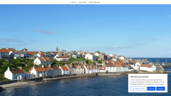 Screenshot of the Priory Singers website