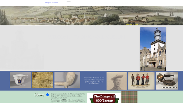Screenshot of the Dingwall Museum SCIO website