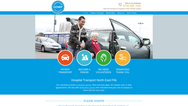 Screenshot of the Continuing Care Service (North East Fife) SCIO website