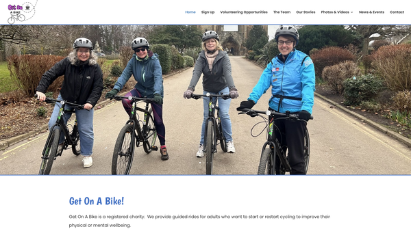Screenshot of the Get On A Bike (SCIO) website