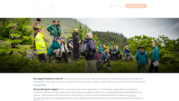 Screenshot of the The Scottish Forestry Trust SCIO website