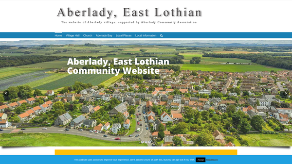 Screenshot of the Aberlady Community Association (SCIO) website