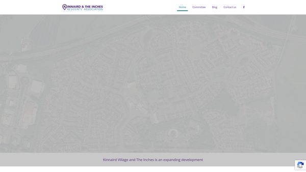 Screenshot of the Kinnaird Village & The Inches Residents Association SCIO website