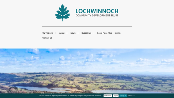 Screenshot of the Lochwinnoch Community Development Trust website