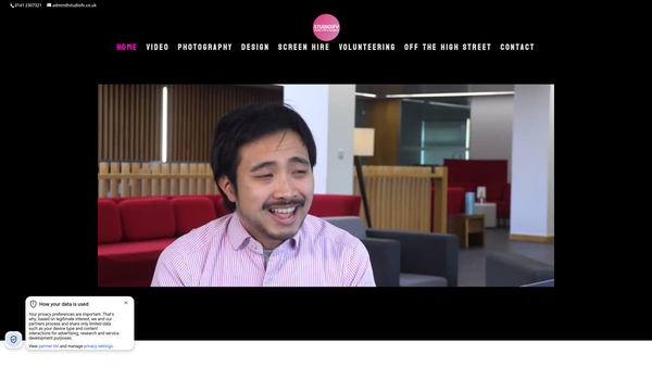 Screenshot of the StudioFV website