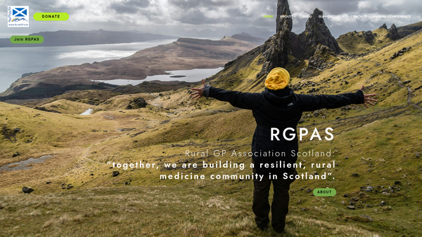 Screenshot of the Rural GP Association of Scotland website