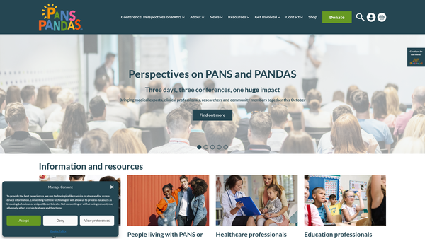 Screenshot of the Pans/pandas UK website