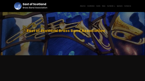 Screenshot of the East of Scotland Brass Band Association website