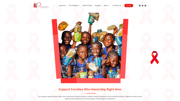 Screenshot of the Lydia Wilson Foundation website
