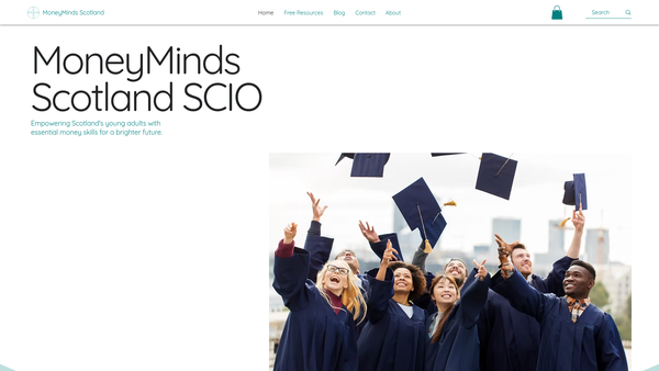 Screenshot of the MoneyMinds Scotland SCIO website