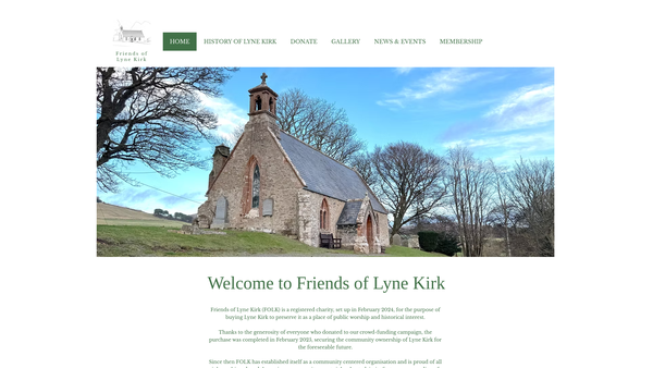 Screenshot of the Friends of Lyne Kirk website