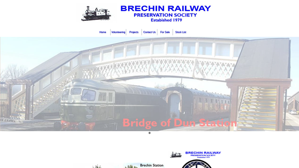 Screenshot of the Brechin Railway Preservation Society Limited website