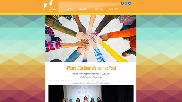 Screenshot of the 4ward 2gether Celebrating Diversity SCIO website