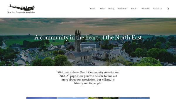 Screenshot of the New Deer Community Association [SCIO] website