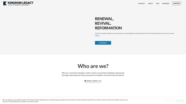 Screenshot of the Kingdom Legacy SCIO website