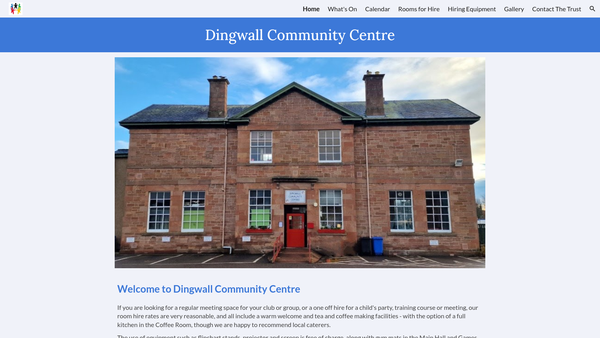 Screenshot of the Dingwall Community Centre website