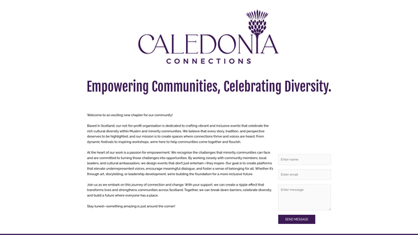 Screenshot of the Caledonia Connections website