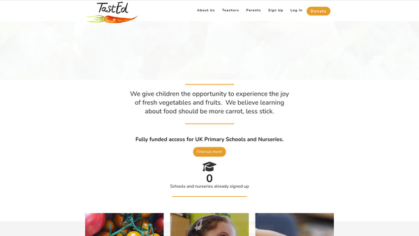 Screenshot of the TastEd website