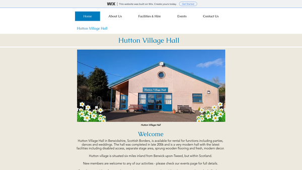 Screenshot of the Hutton Village Hall SCIO website