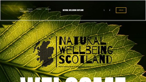 Screenshot of the Natural Wellbeing Scotland SCIO website