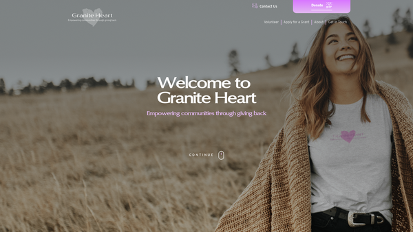 Screenshot of the Granite Heart website