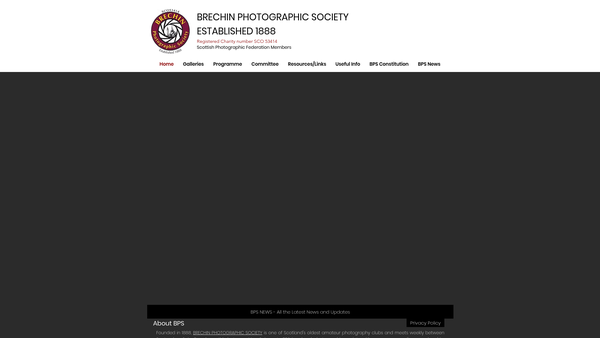Screenshot of the Brechin Photographic Society website