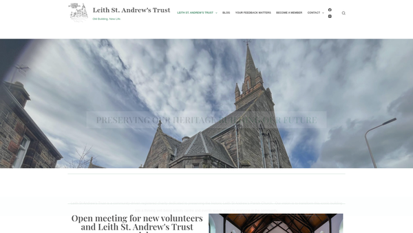 Screenshot of the Leith St. Andrew's Trust SCIO website